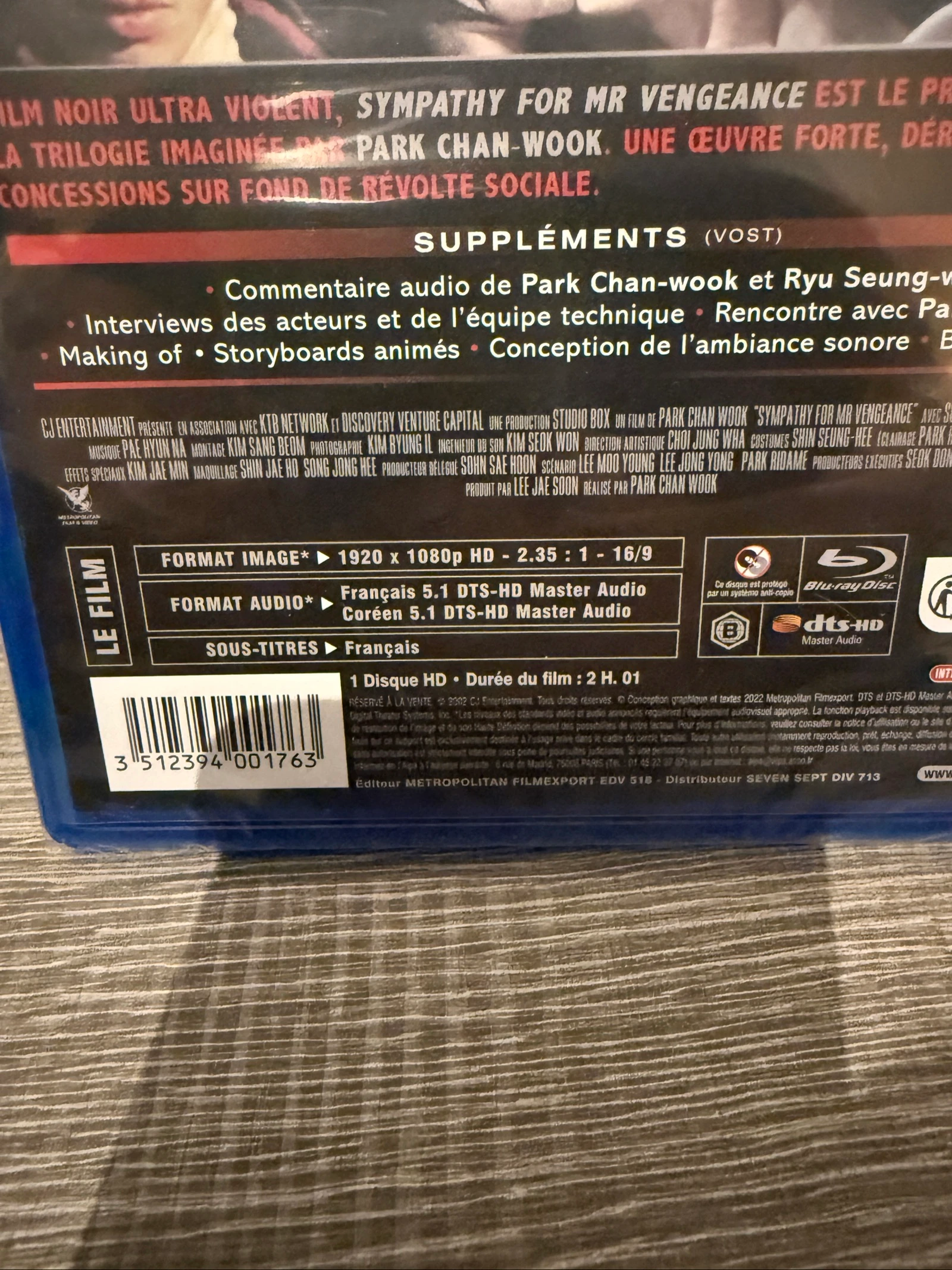 Sympathy for mister vengeance bluray nuevo bajo blister – photo 3